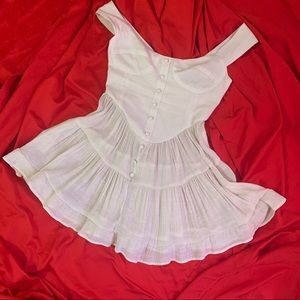 !READ! Cream Vanessa Mooney ALTERED Elizabeth Romper turned Dress Small !READ!